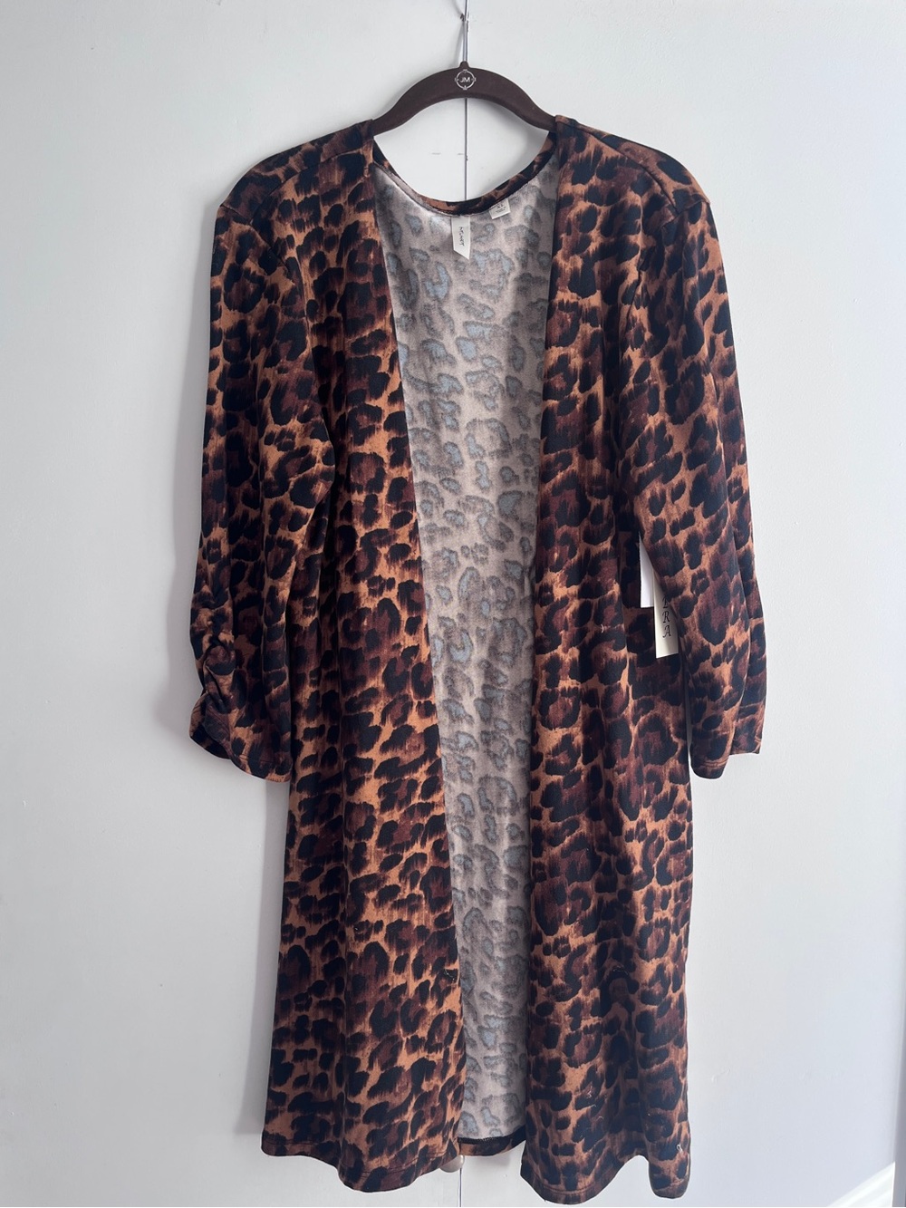 Tacera Leopard Print Open Front Duster